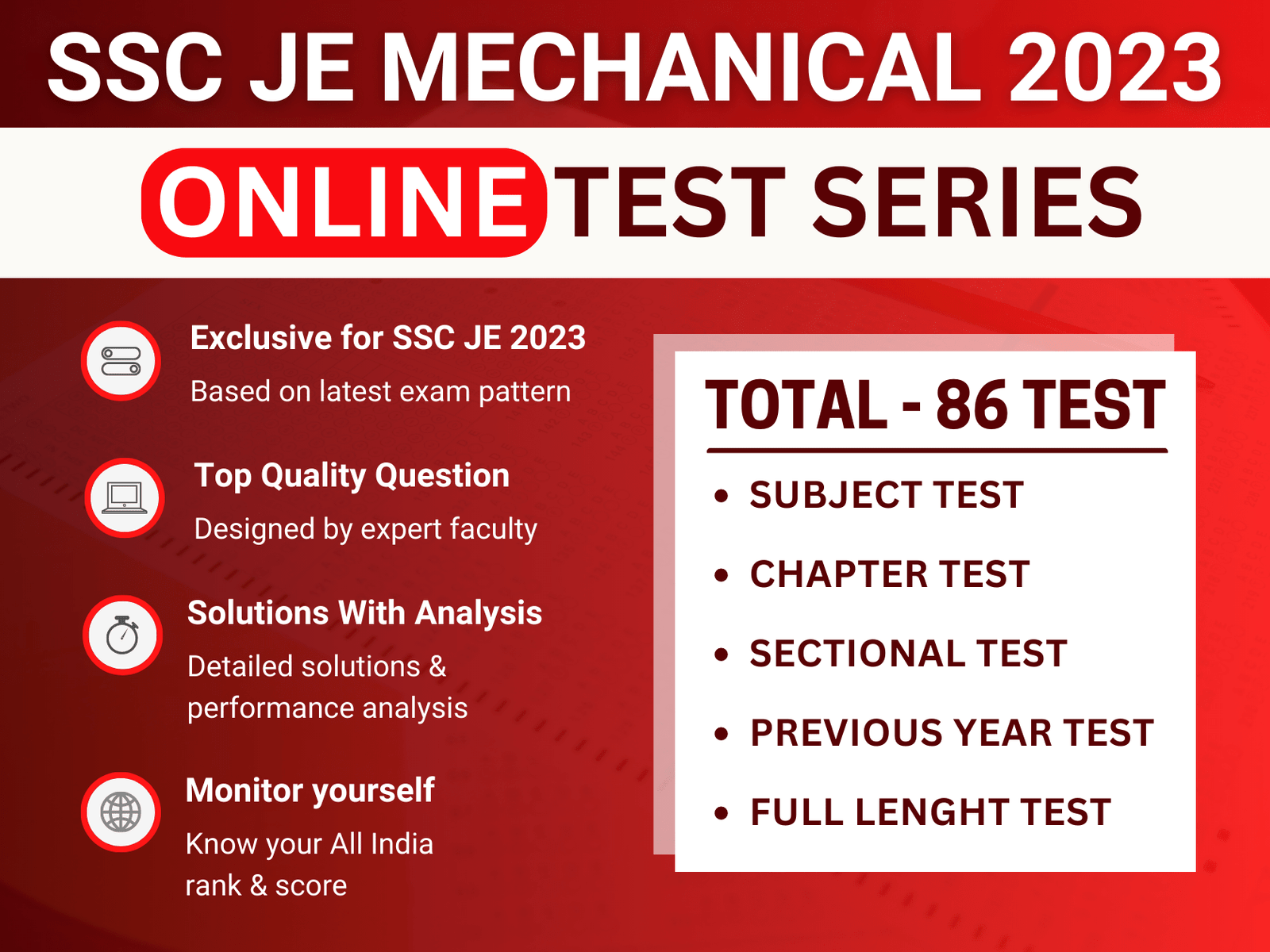 SSC - JE 2023 Test Series - Mechanical Engineering's image