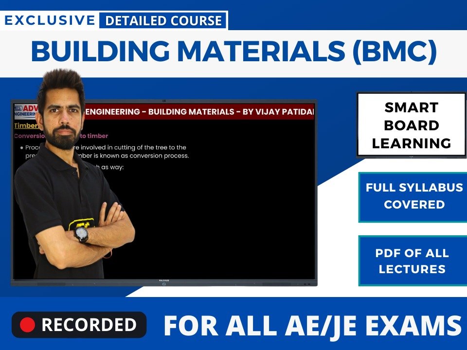Building Materials (BMC) Digital Board Recorded Course - For AE/JE Exams's image